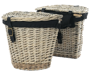 Pannier Wicker Baskets - Double - Grey