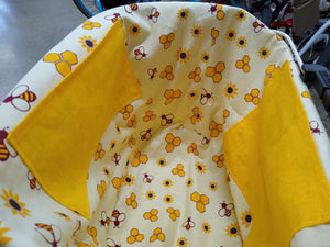 Fender Collar - Sunflower on Yellow Solid - with Busy Bees